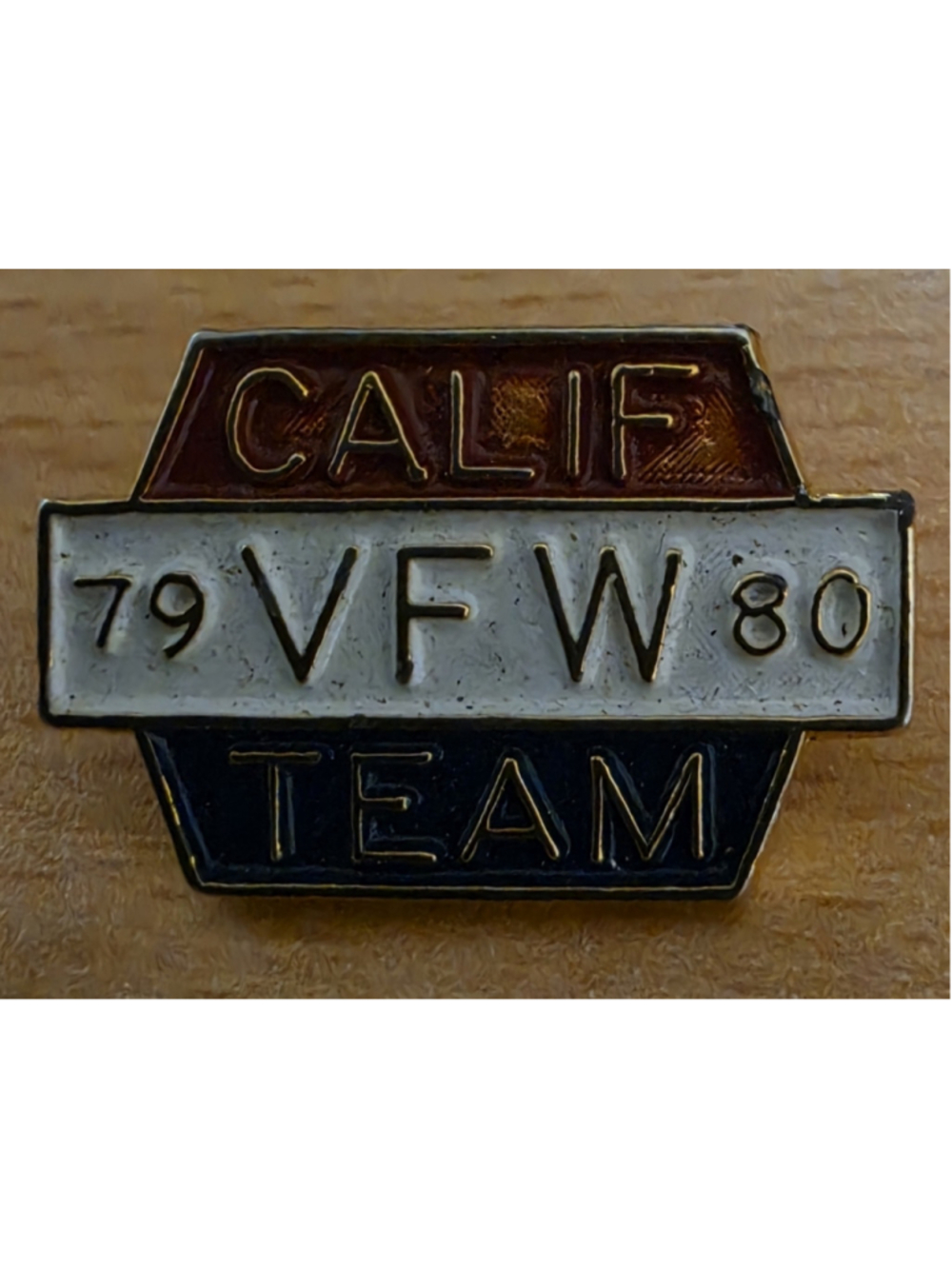 Vintage 1979 1980 California VFW Team Enamel Lapel Pin Veterans Foreign Wars